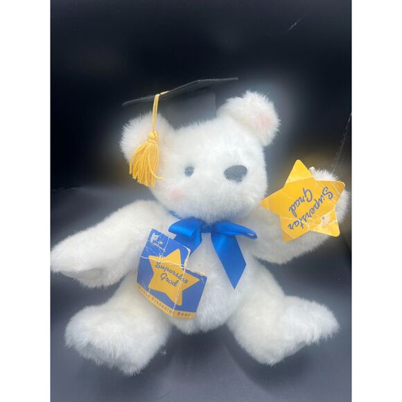 Hallmark Money Presenter Bear Graduation White Bear Plush Stuffed Animal - Picture 1 of 2